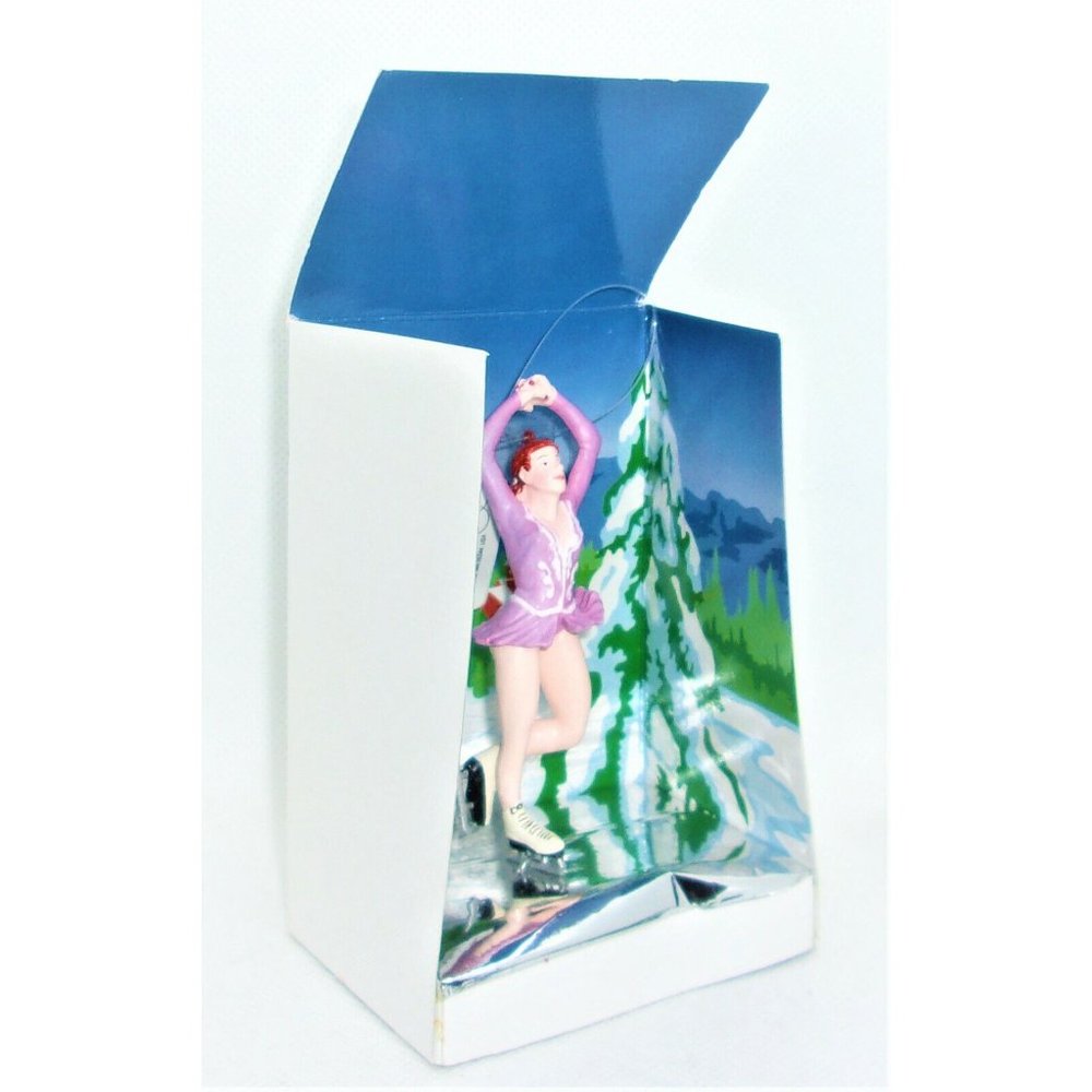 *NEW* DEPARTMENT 56 Valley Lake Figure Skater Ornament~RARE~RETIRED Pink/White - Picture 2 of 8